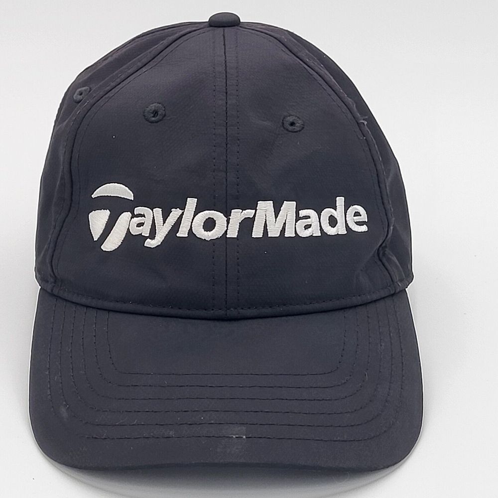 TaylorMade Black Golf Hat Hook Loop Adjustable One Size